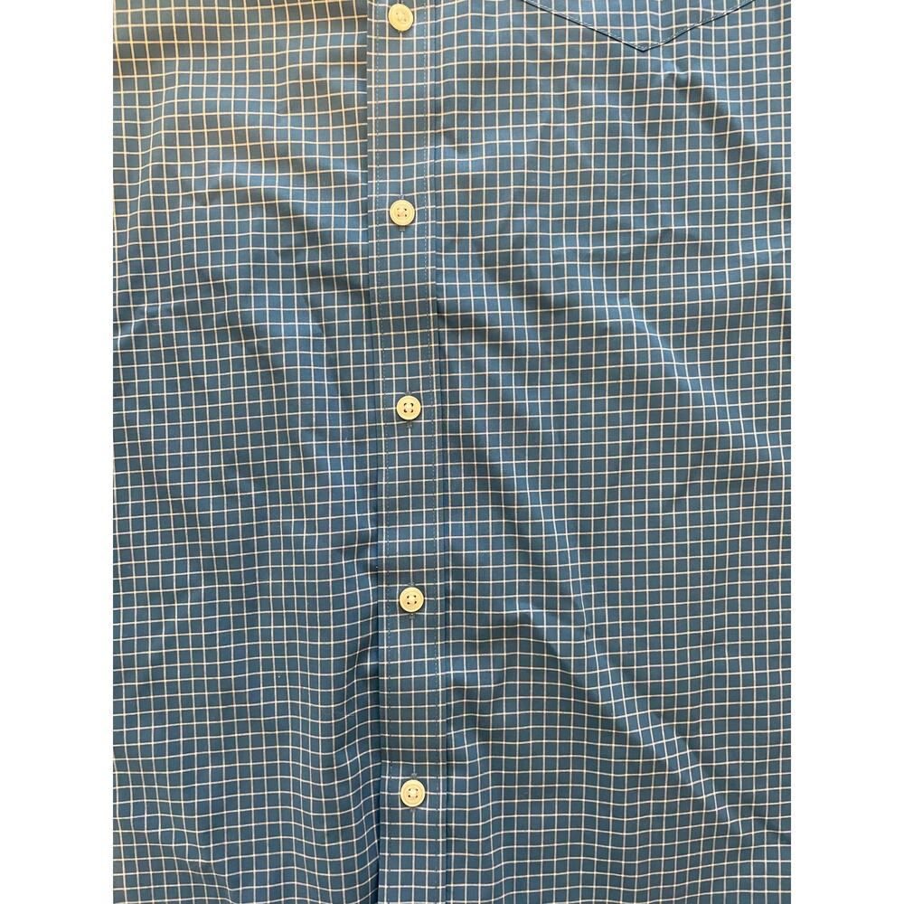 L.L.Bean All Cotton Mens XL Tall Shirt Button Down Blue/White Checker LongSleeve - Picture 10 of 12